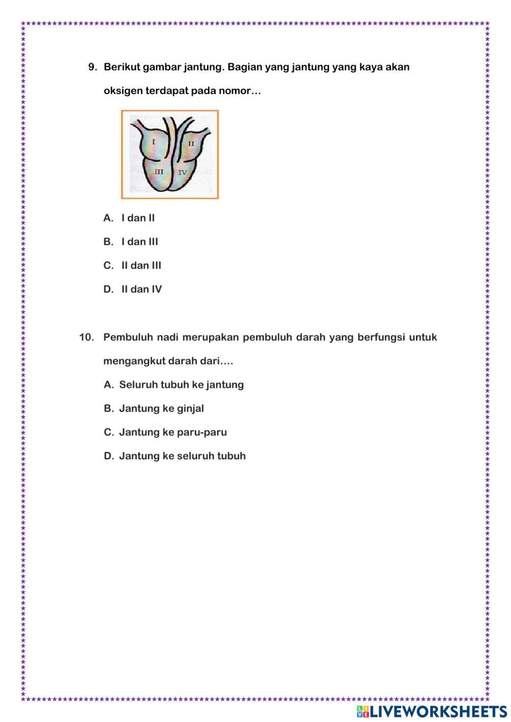 LATIHAN 2 Sistem Peredaran Darah