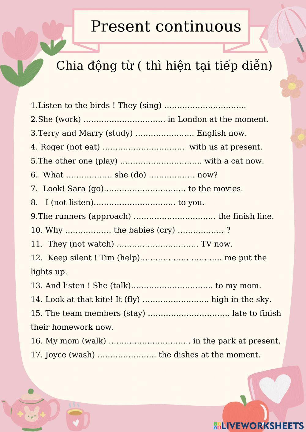 Present continuous tense