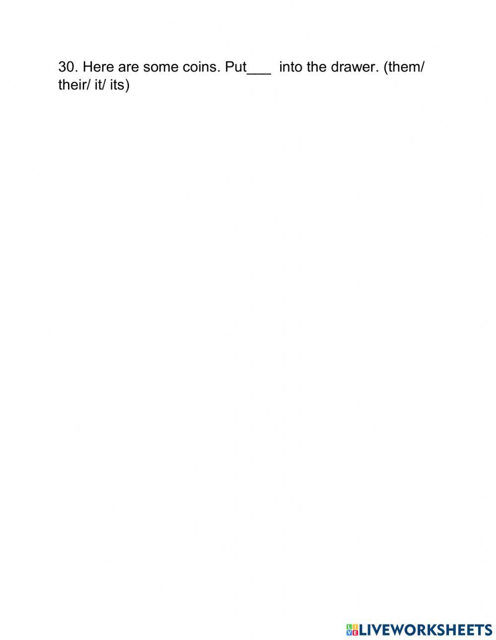 Exercises -kinds of pronouns