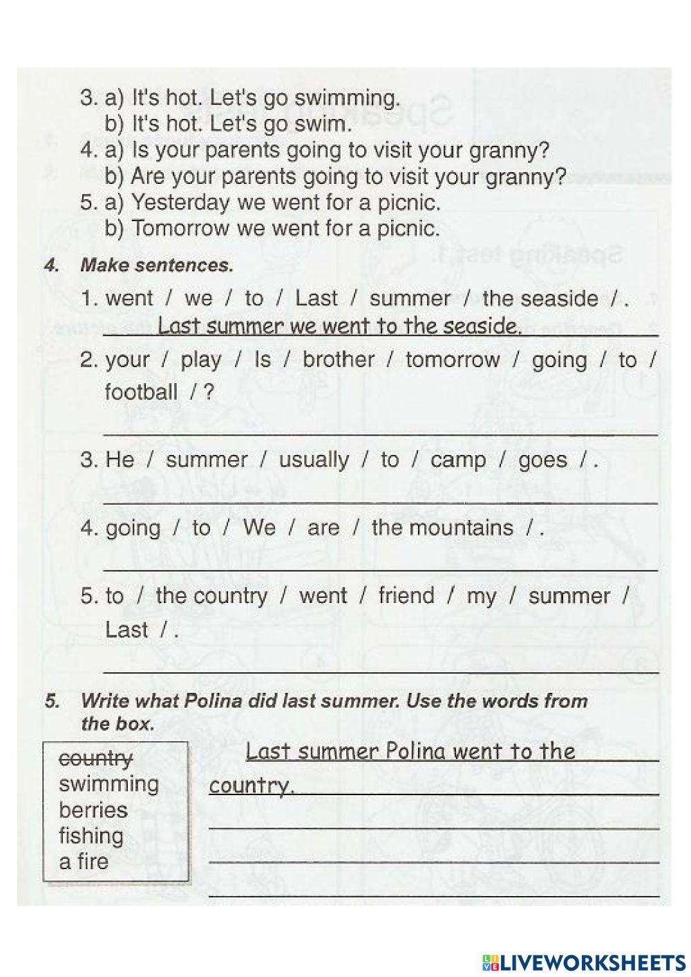 Grammar and Vocabulary Test Unit 9