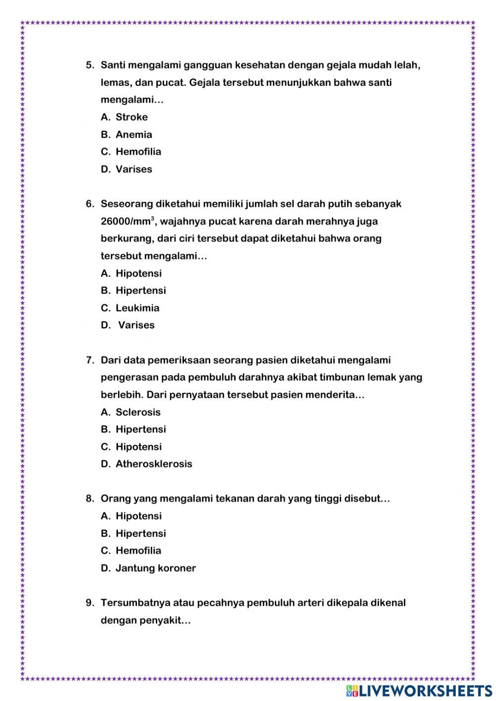 LATIHAN 3 Sistem Peredaran Darah