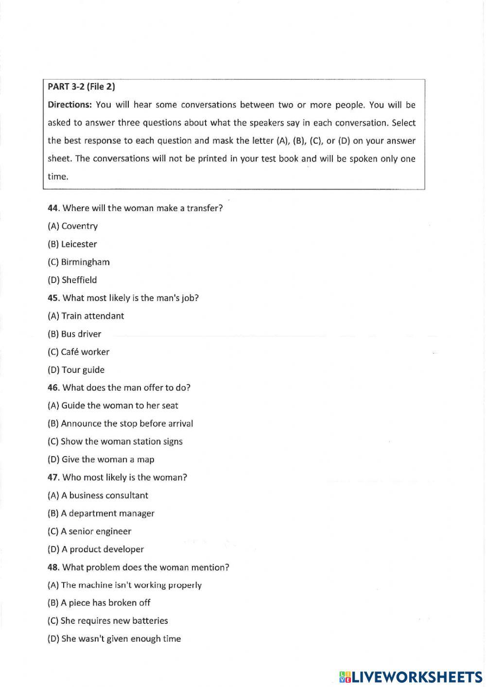 Unit 8 - practice - toeic c