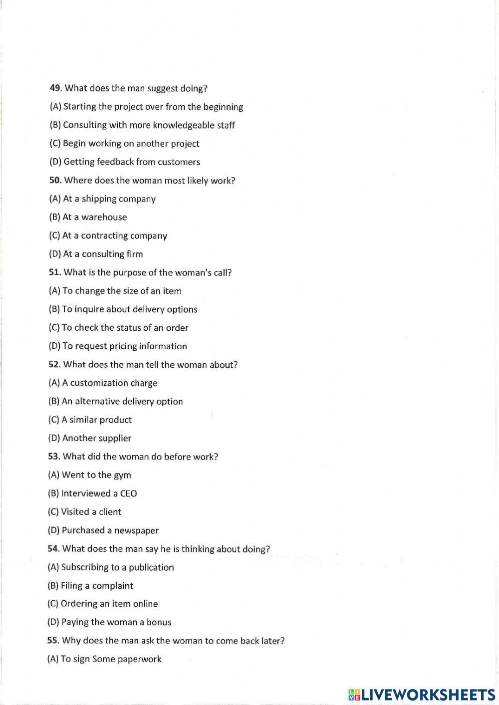 Unit 8 - practice - toeic c