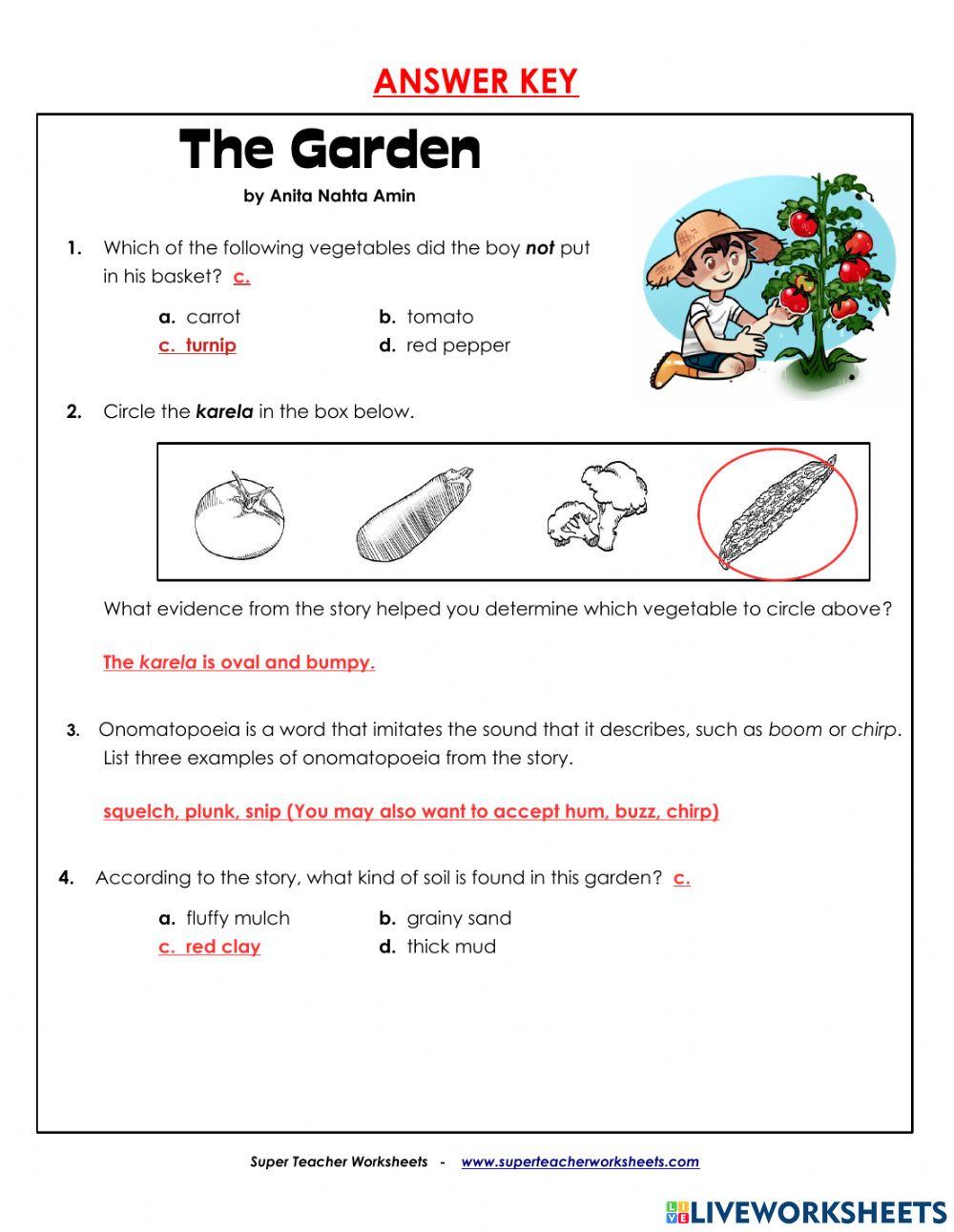 garden online exercise for | Live Worksheets
