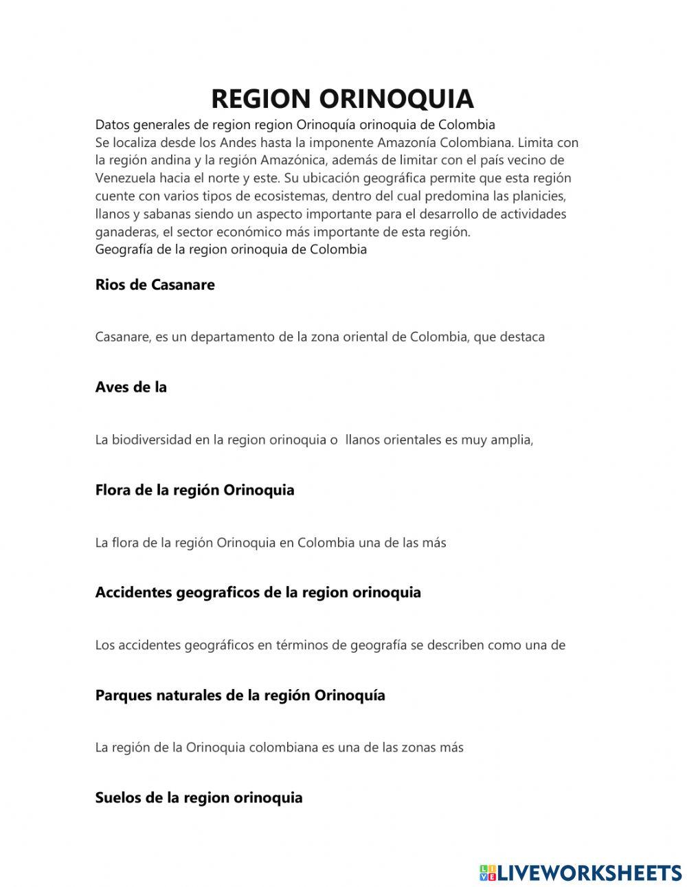 Region de la orinoquia