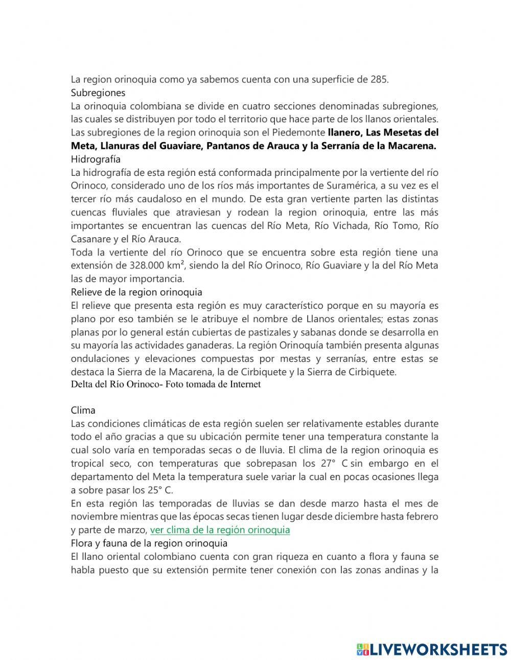 Region de la orinoquia