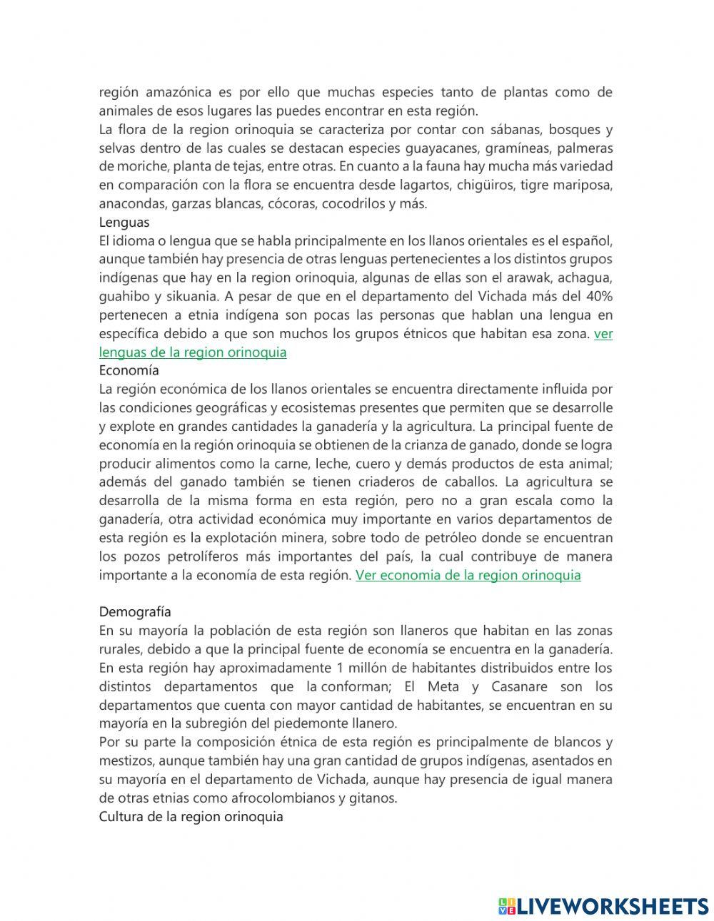 Region de la orinoquia