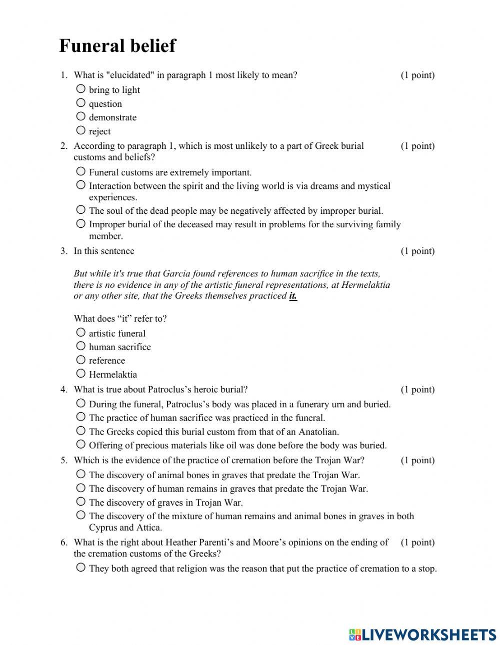 TRS6 - Funeral beliefs