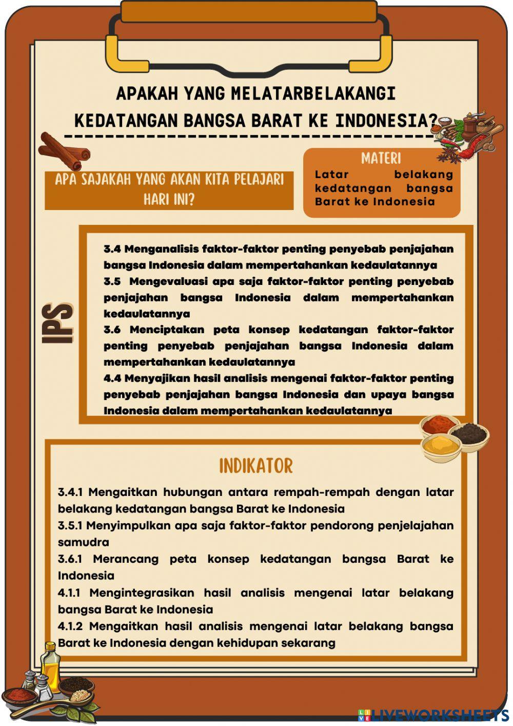 E-LKPD Kedatangan Bangsa Barat ke Indonesia