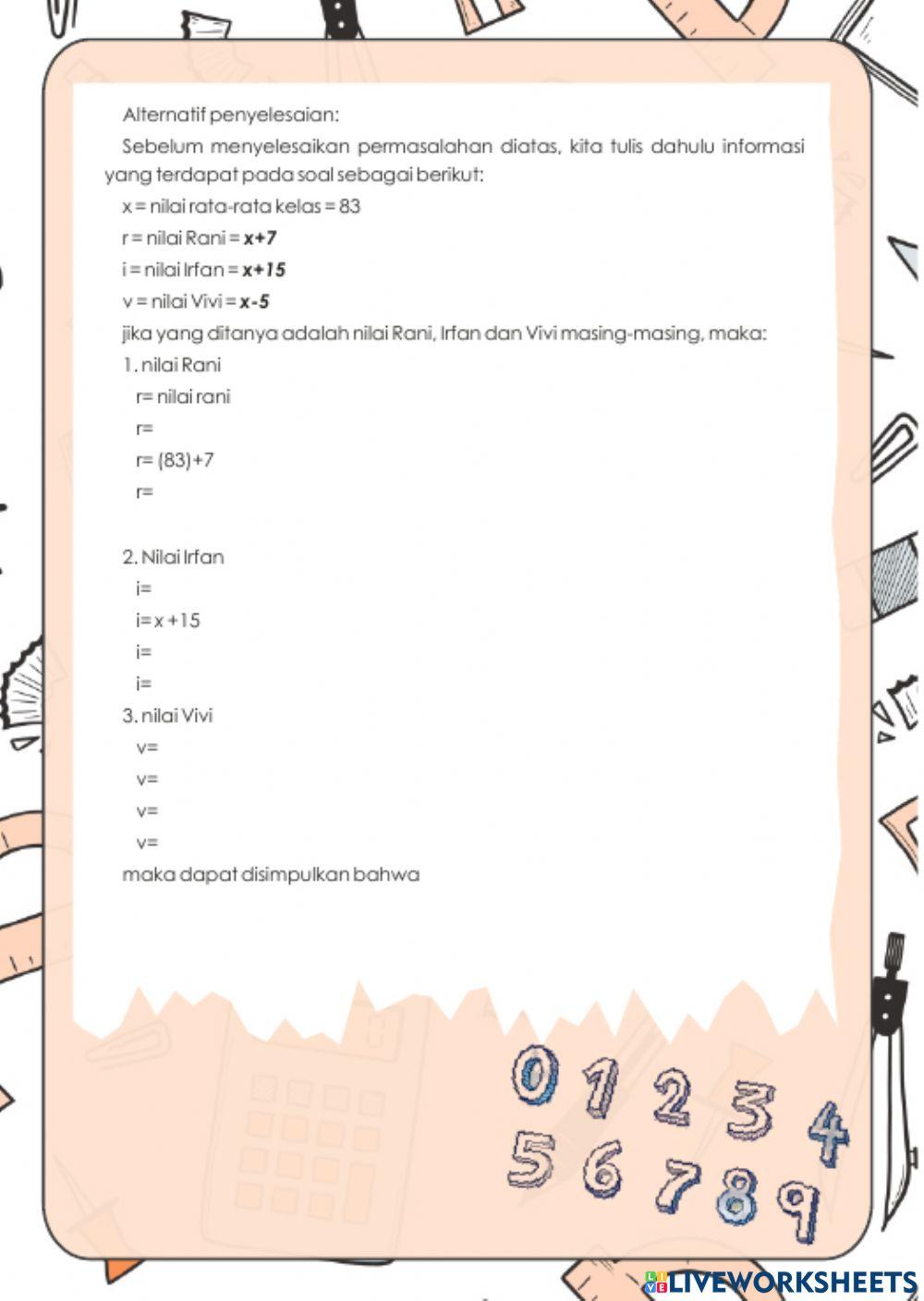 Aljabar dalam Kalimat Matematika