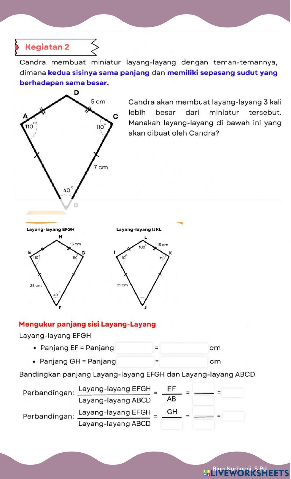 Lkpd kesebangunan dua bangun datar