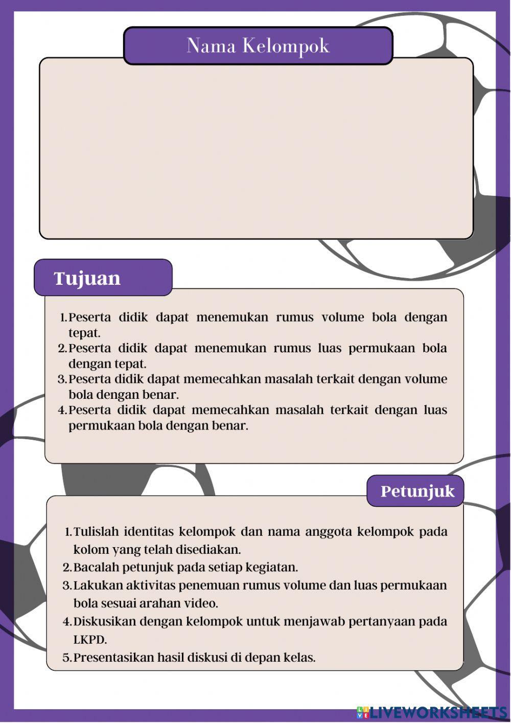 Volume dan Luas Permukaan Bola