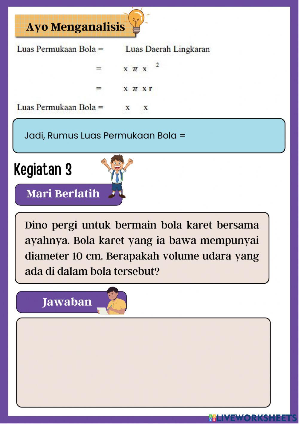 Volume dan Luas Permukaan Bola