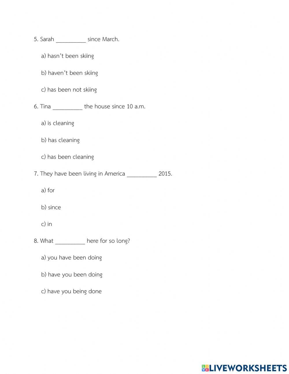 Present Perfect Continuous