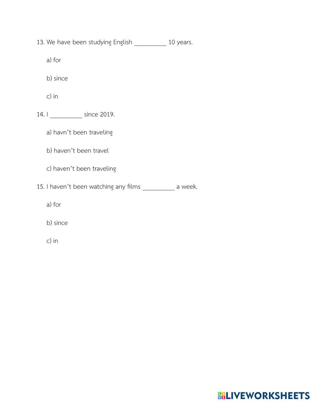 Present Perfect Continuous