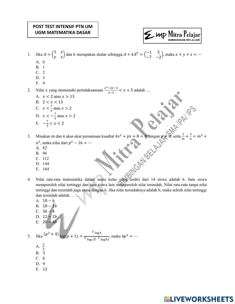 Post test ujian mandiri ugm 2023