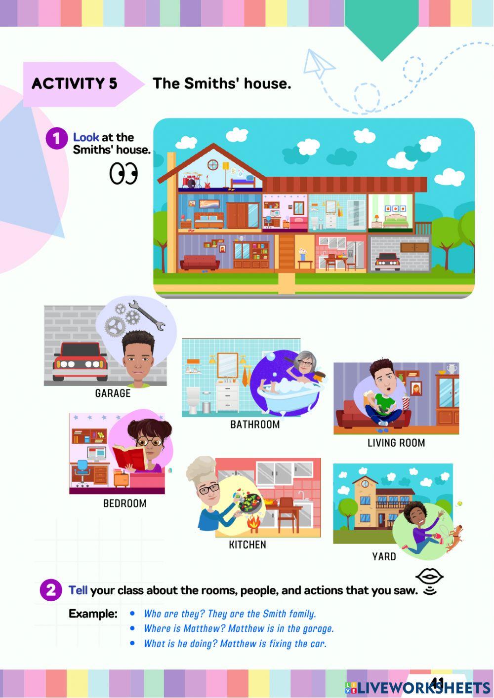 FAmily members and aprts of the house