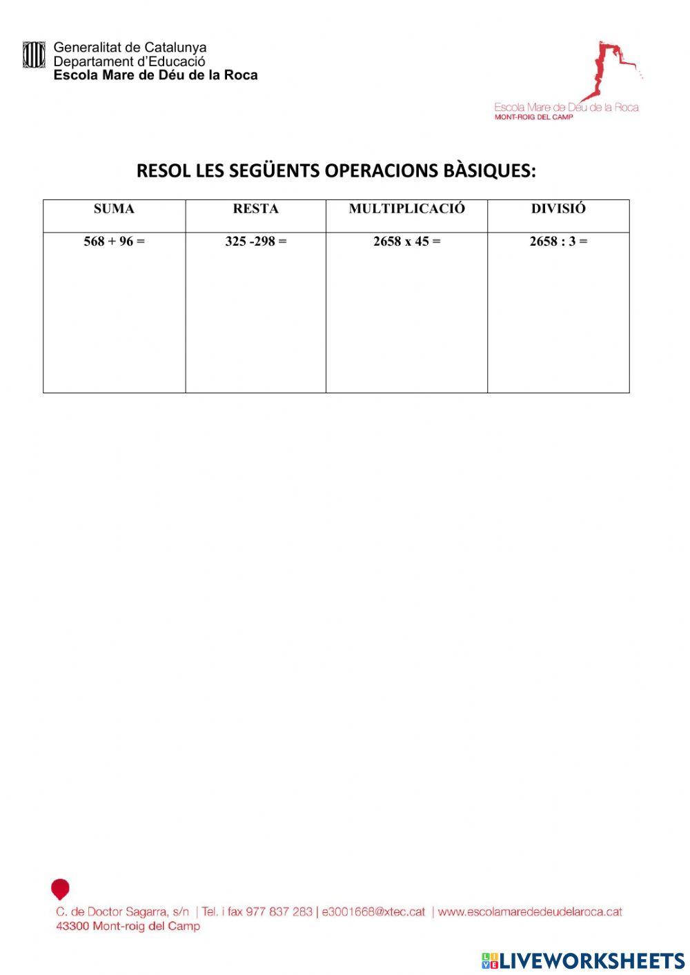 Operacions bàsiques