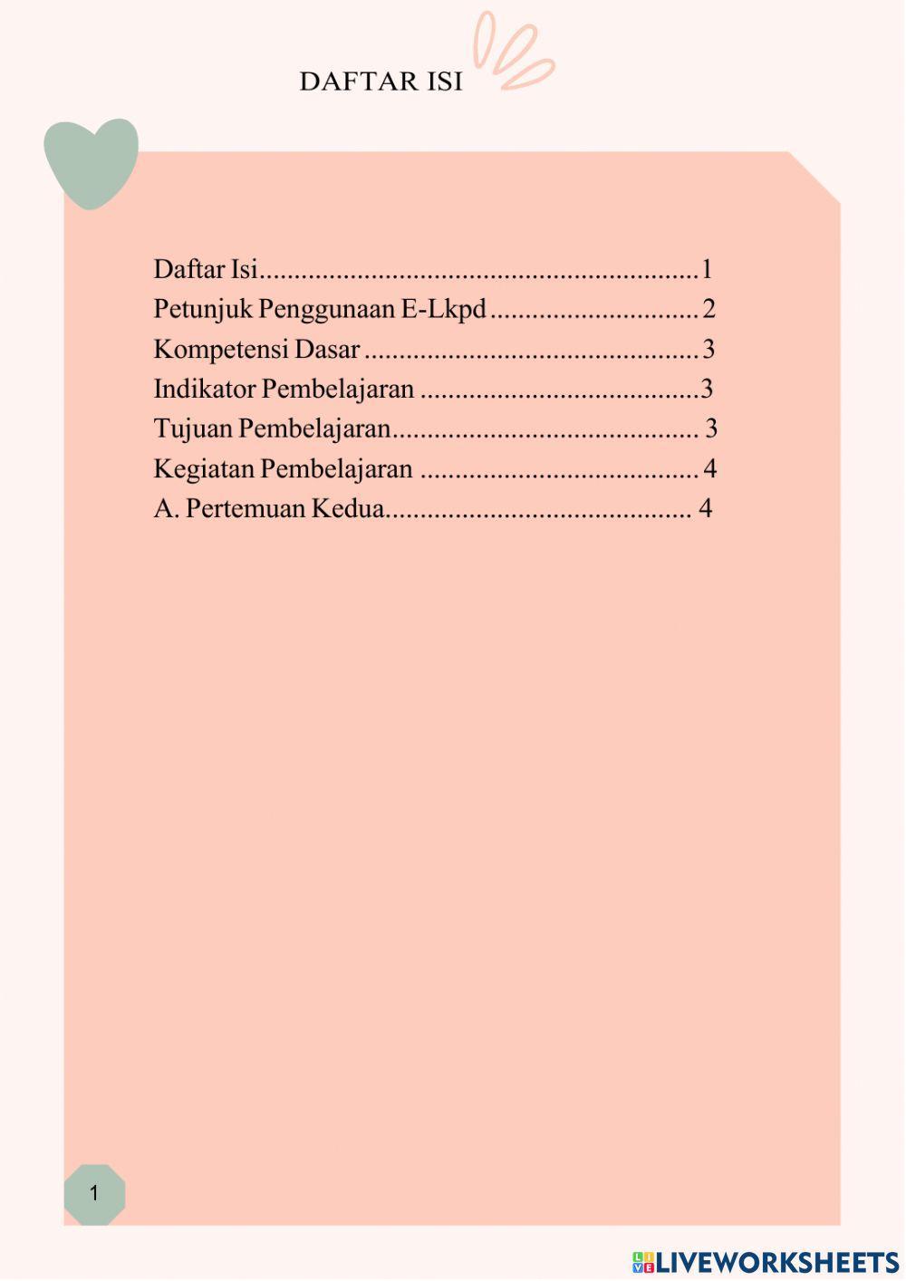 E-lkpd Berbasis Problem Based Learning online exercise | Live Worksheets