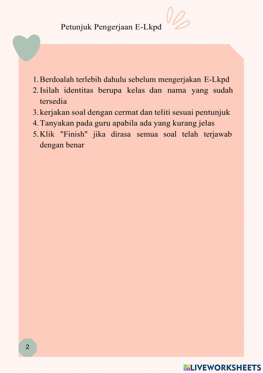 E-lkpd Berbasis Problem Based Learning online exercise | Live Worksheets