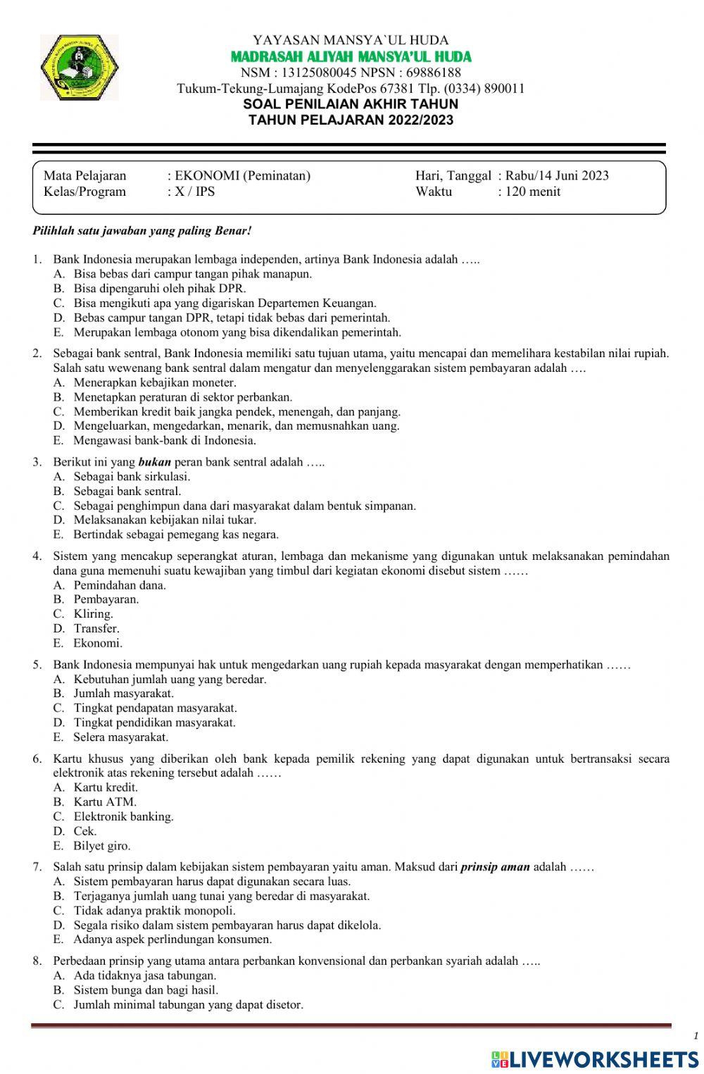 Pat genap 10 2022-2023