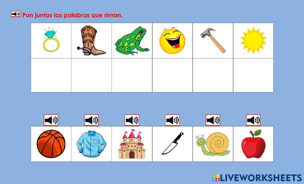 Palabras que riman 6 Palabras que riman 6