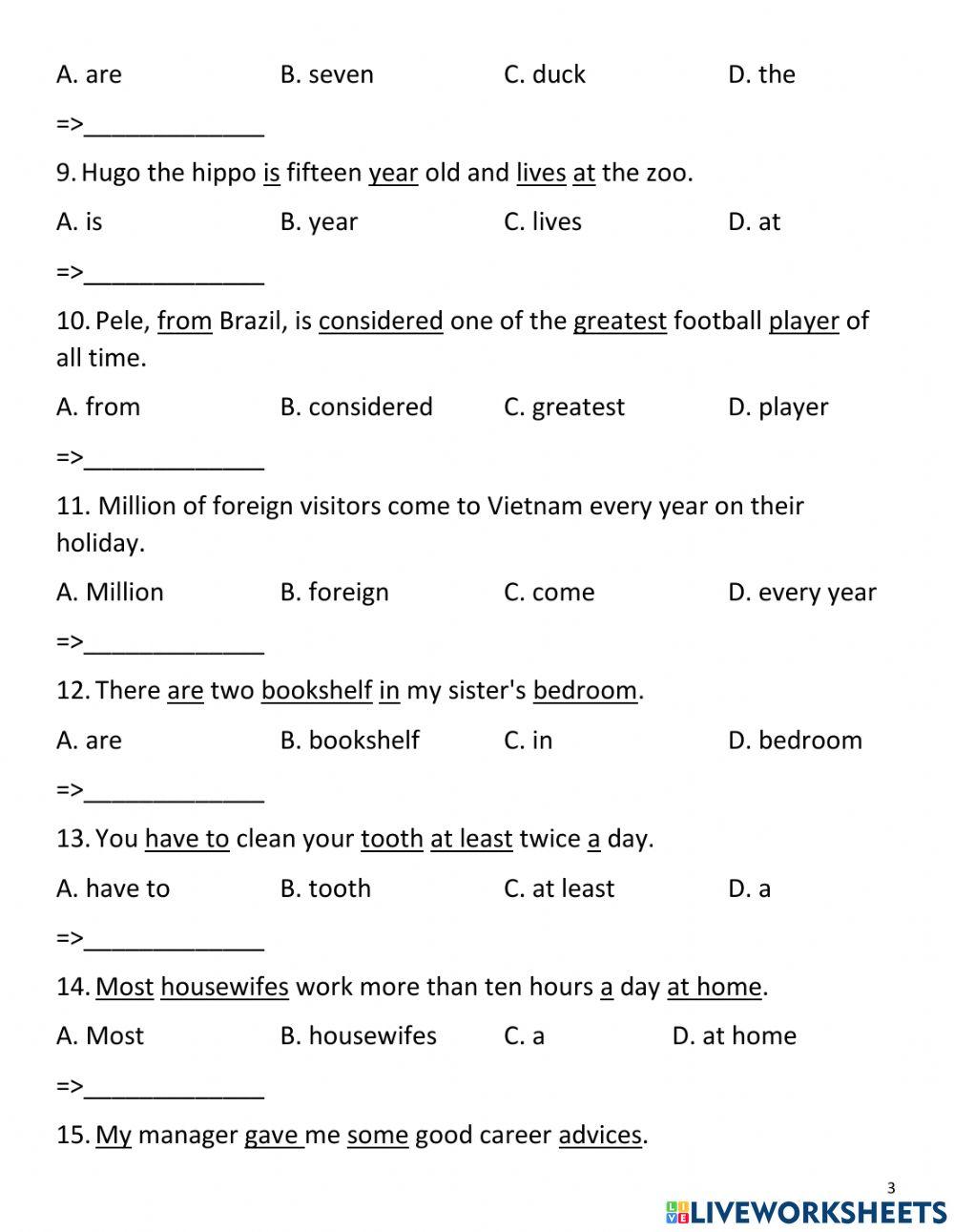 Singular & plural noouns