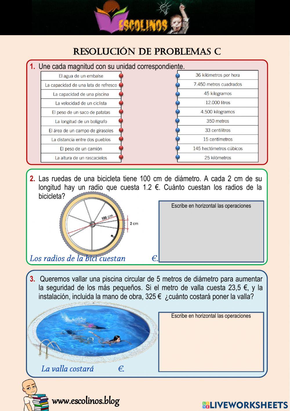 Matemáticas 5º. Resolución de problemas C