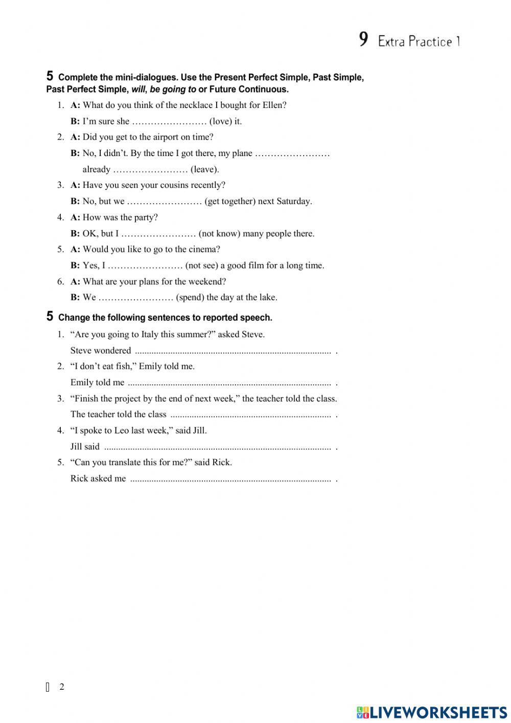 Practica gramática y vocabulario