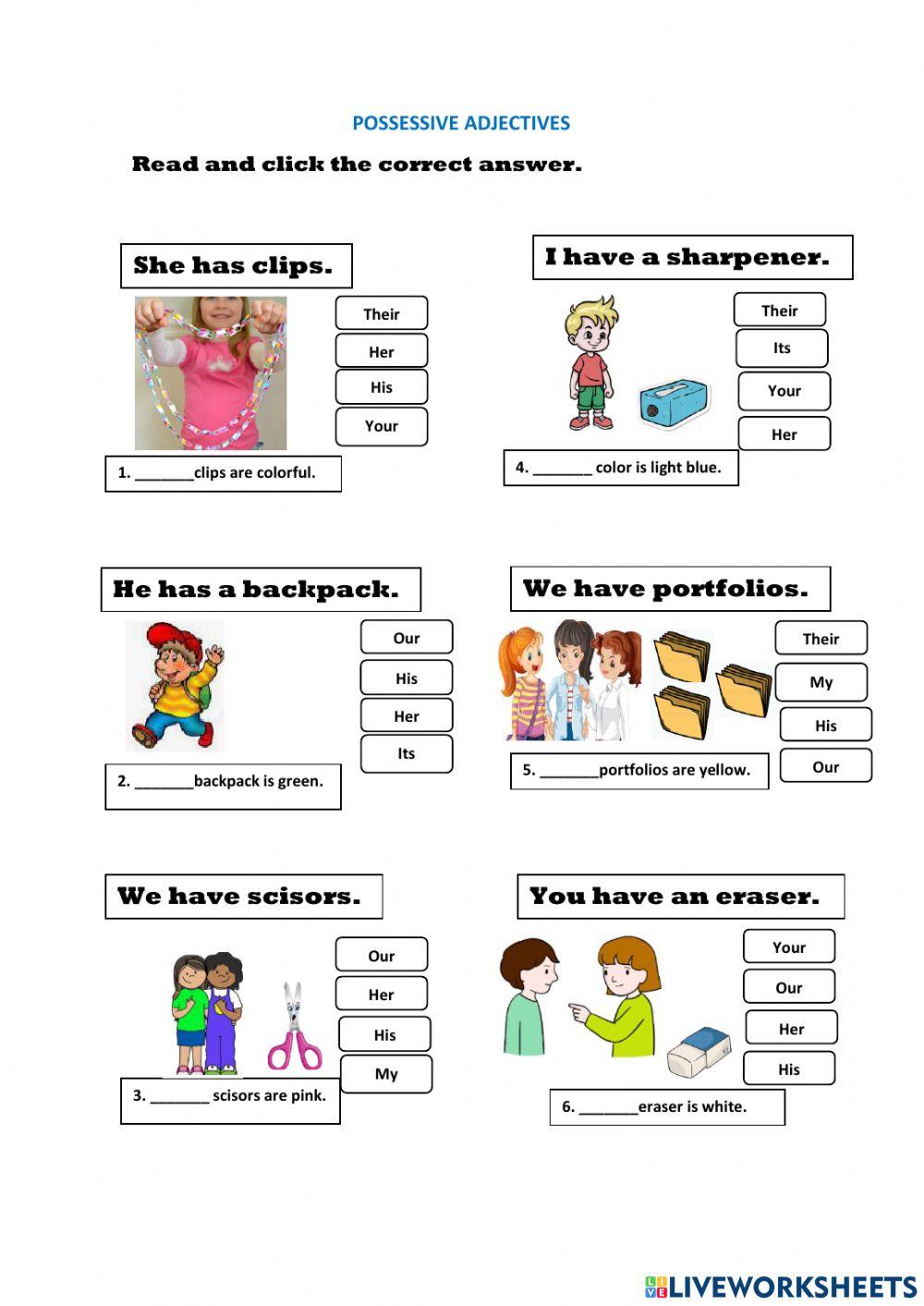 Possessive adjectives
