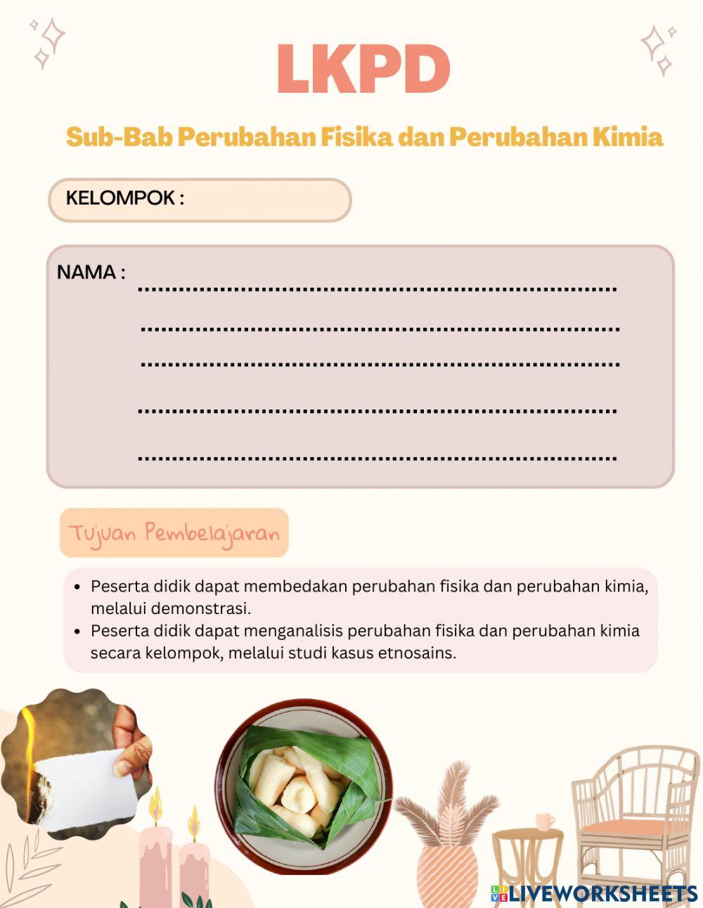 Sub Bab Perubahan Fisika dan Kimia