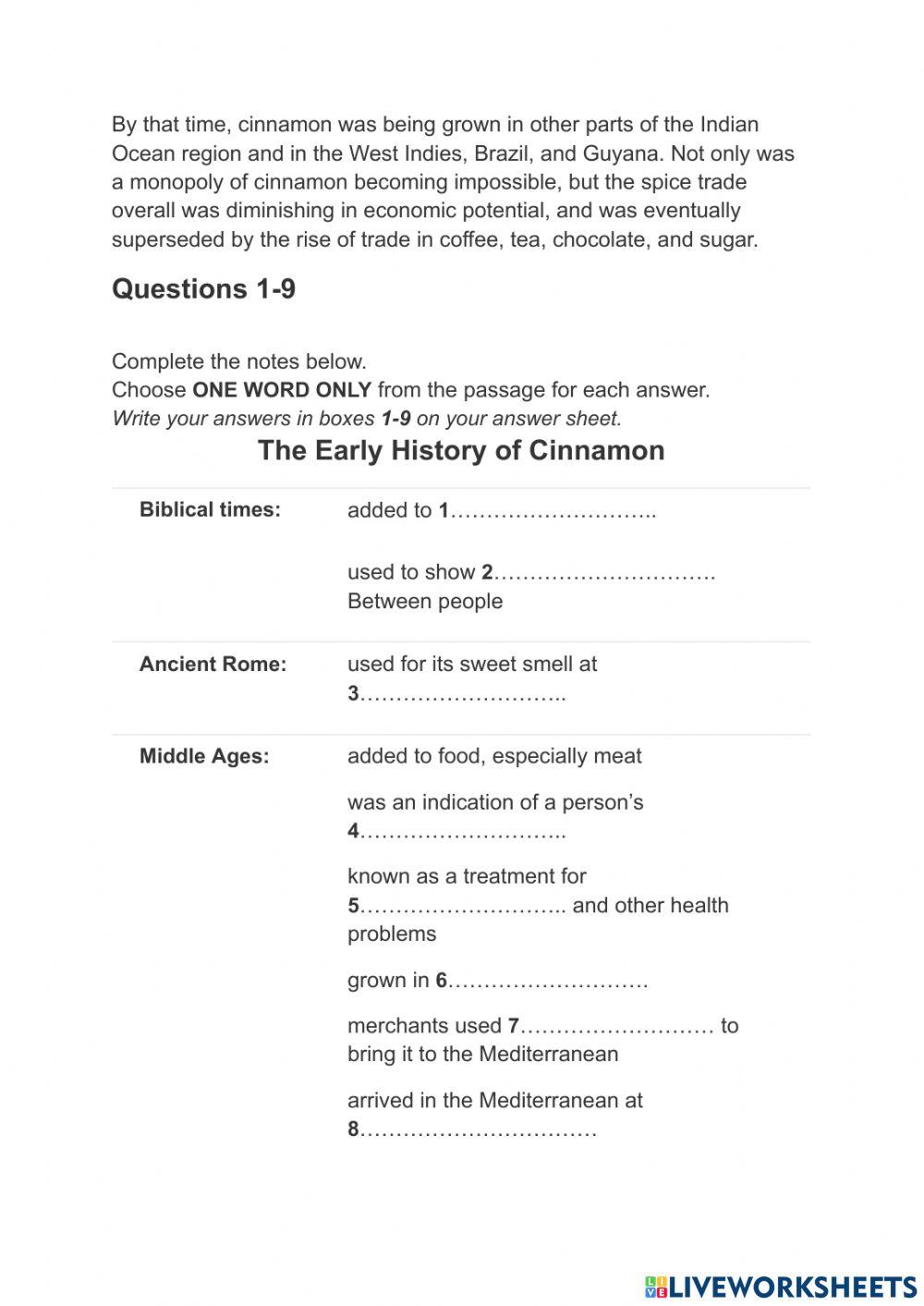 Reading completion task