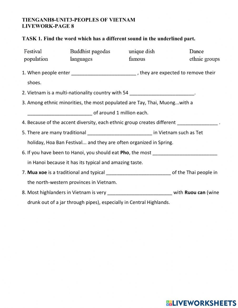 Livework Book Tieng Anh 8 - Unit 3 - page8