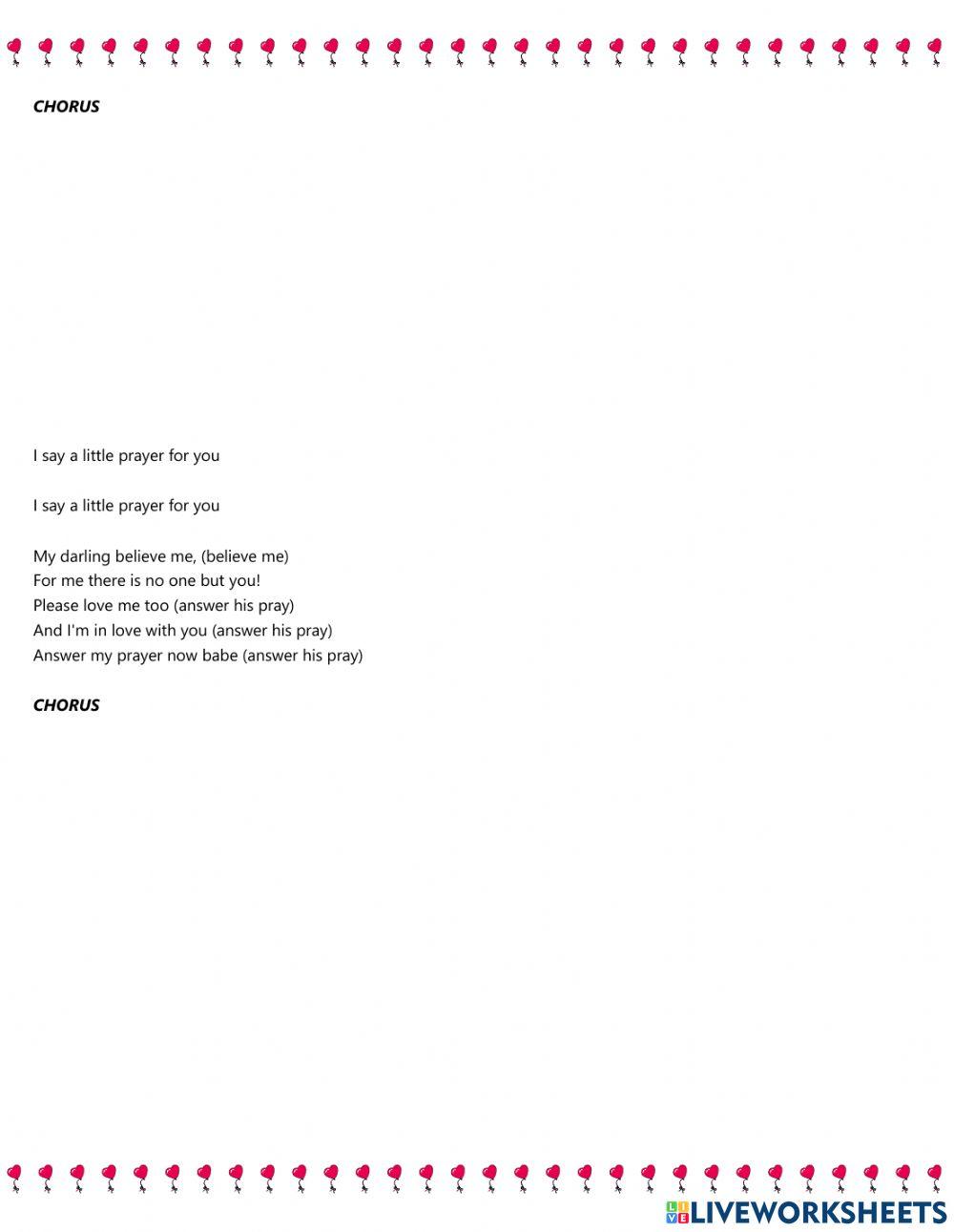 I say a little prayer for you (SONG)