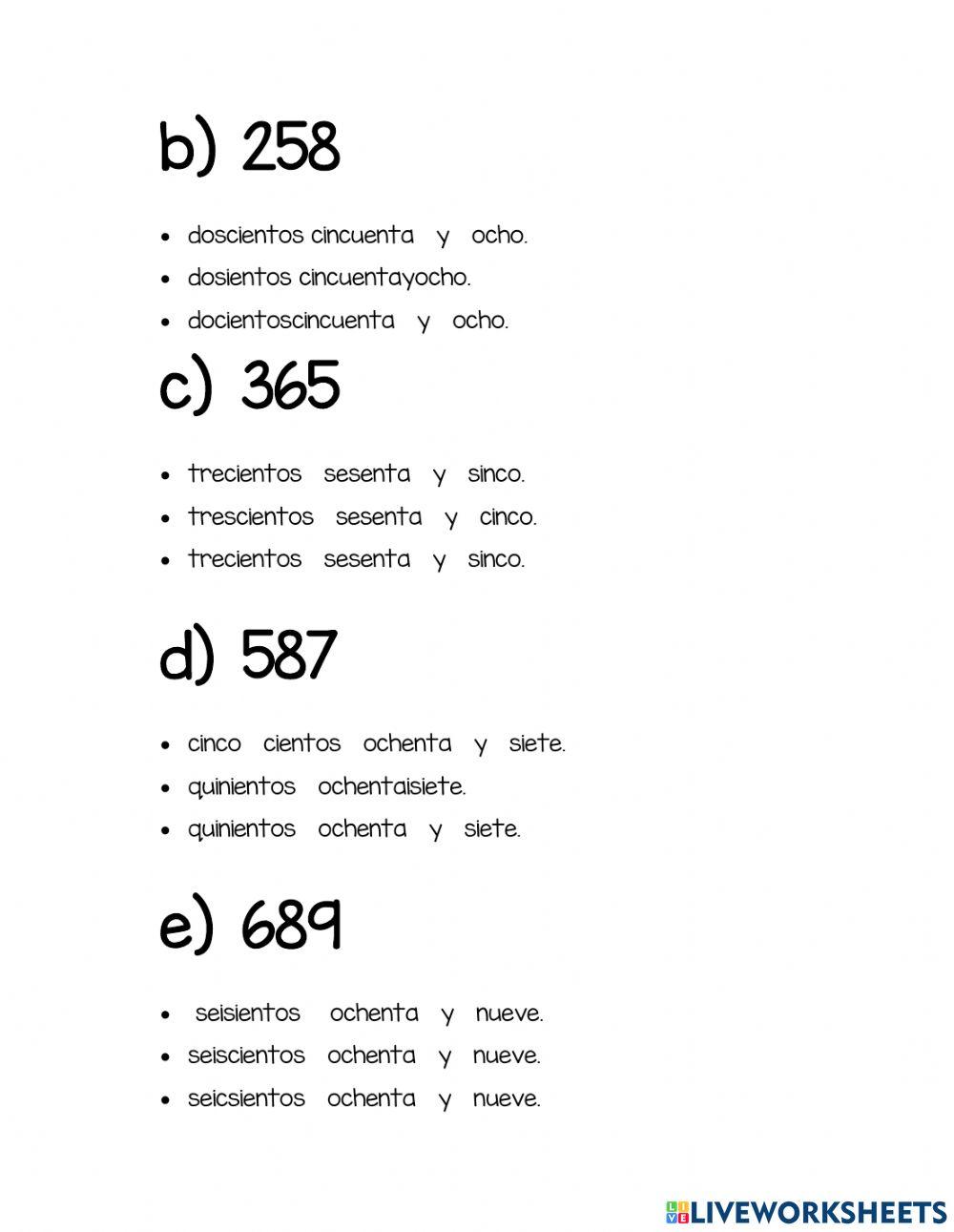 Valor posicional y escritura de números