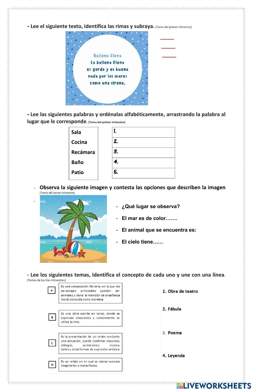 Guía global de español 2°