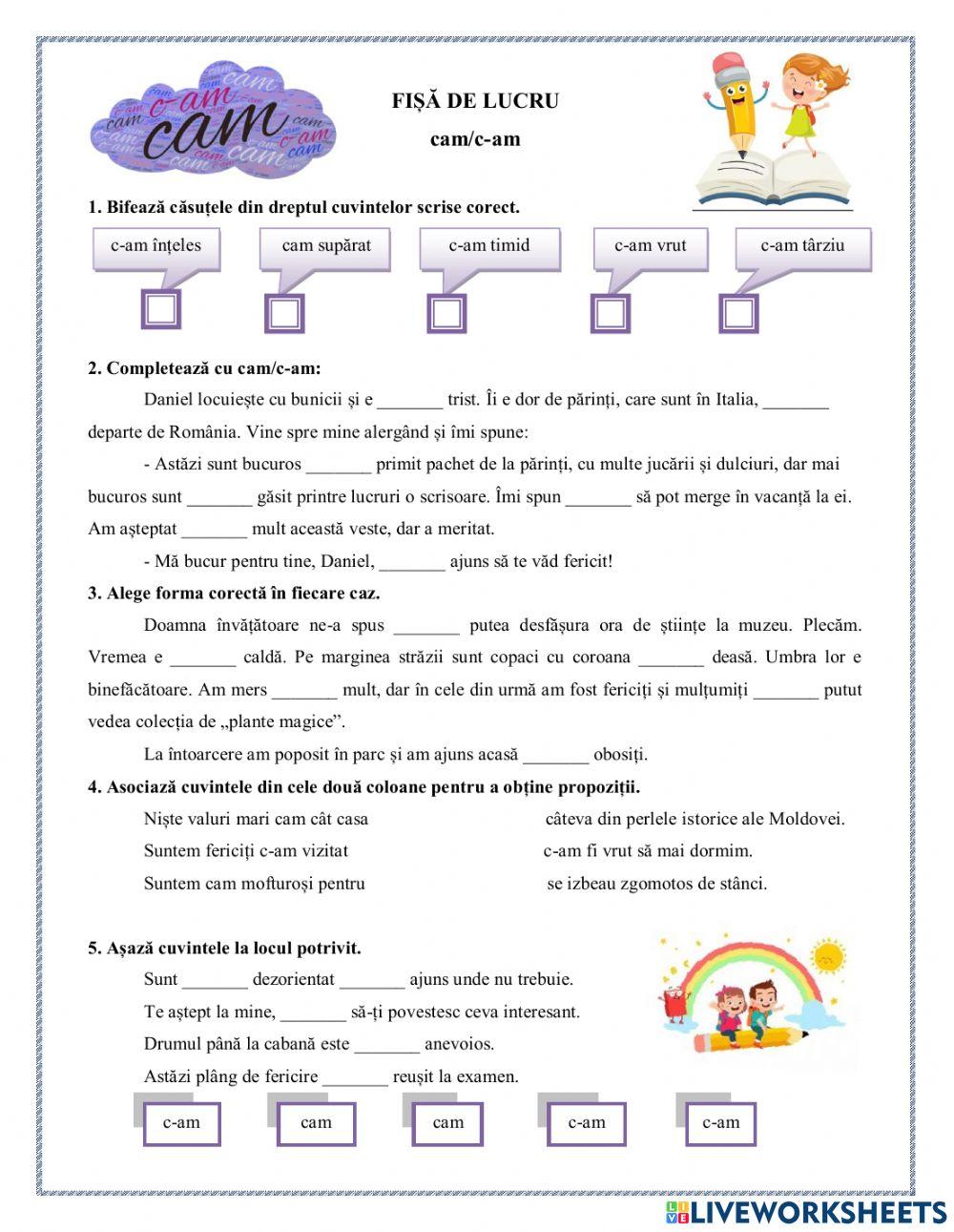 Să scriem corect!(cam, c-am)