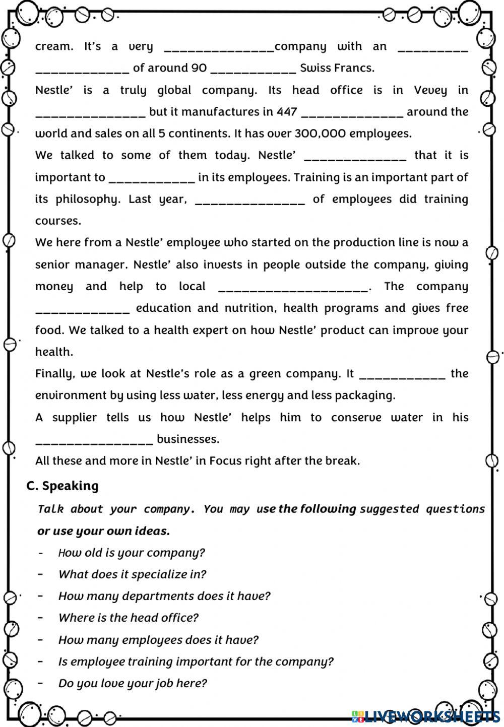 Unit 1 - Lesson 1 - Companies