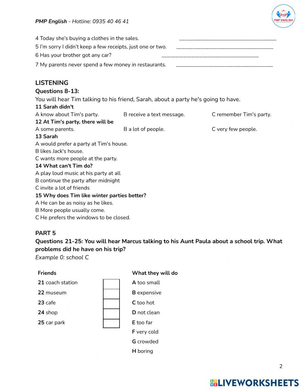 Prepare 2 - Unit 10.1: Buying things