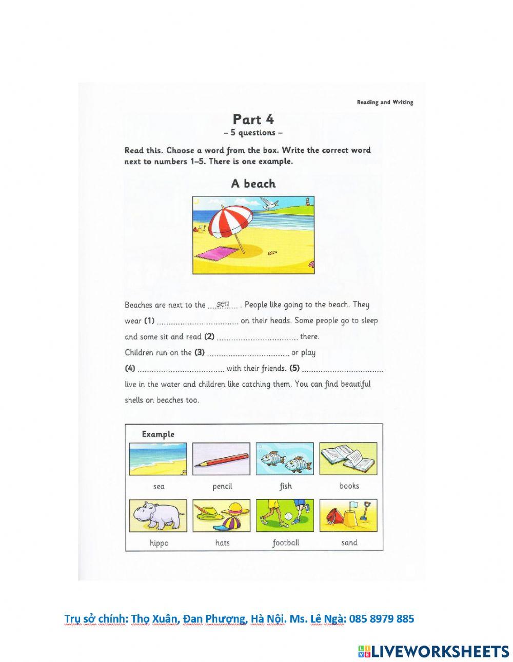 Lt Starters 1 - Test 3 - Reading and Writing