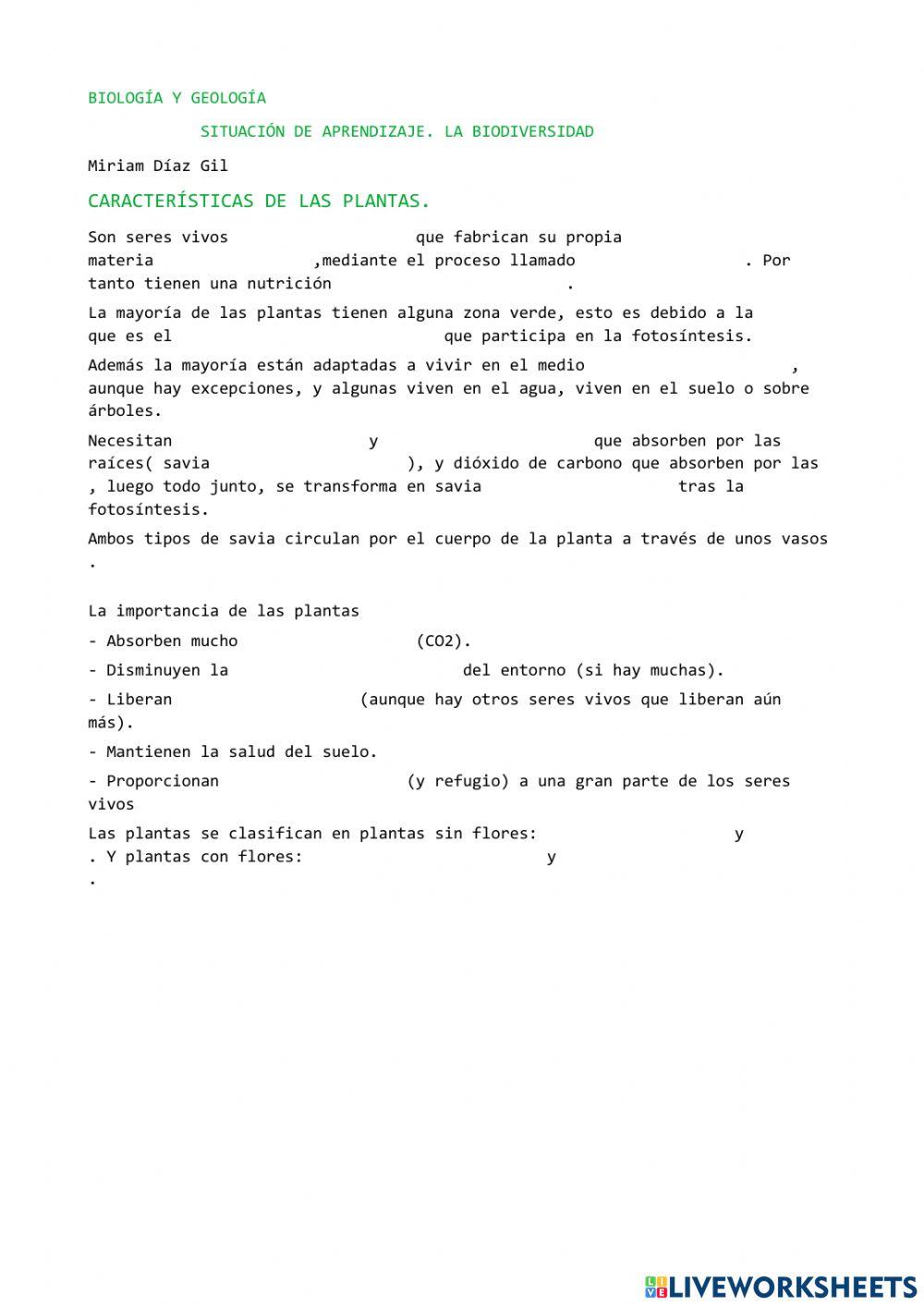 Características de Las Plantas