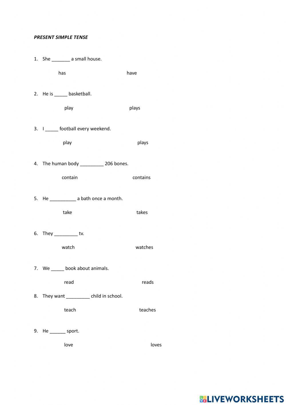 Present simple tense