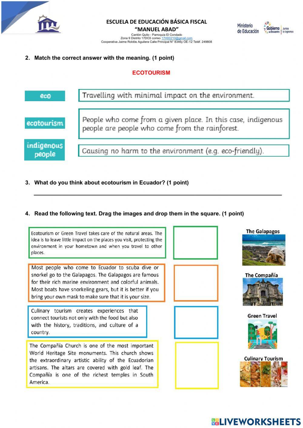 Secon quimestral 7c worksheet | Live Worksheets