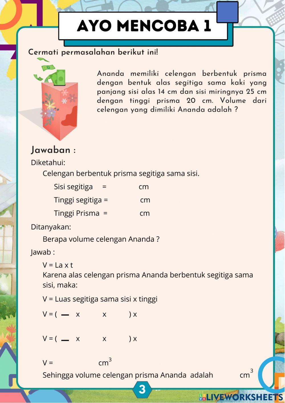 LKPD Pencarian Rumus Volume dan Luas Permukaan Prisma