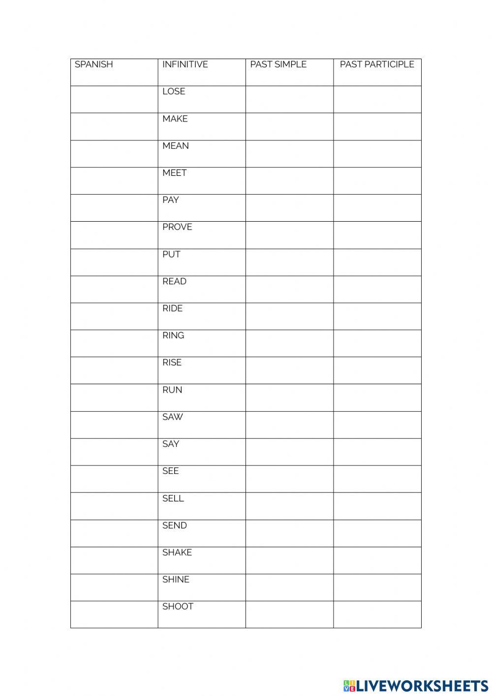 Irregular Verbs