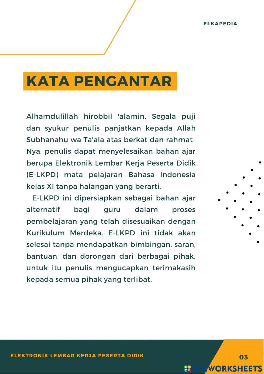 E-LKPD Bahasa Indonesia