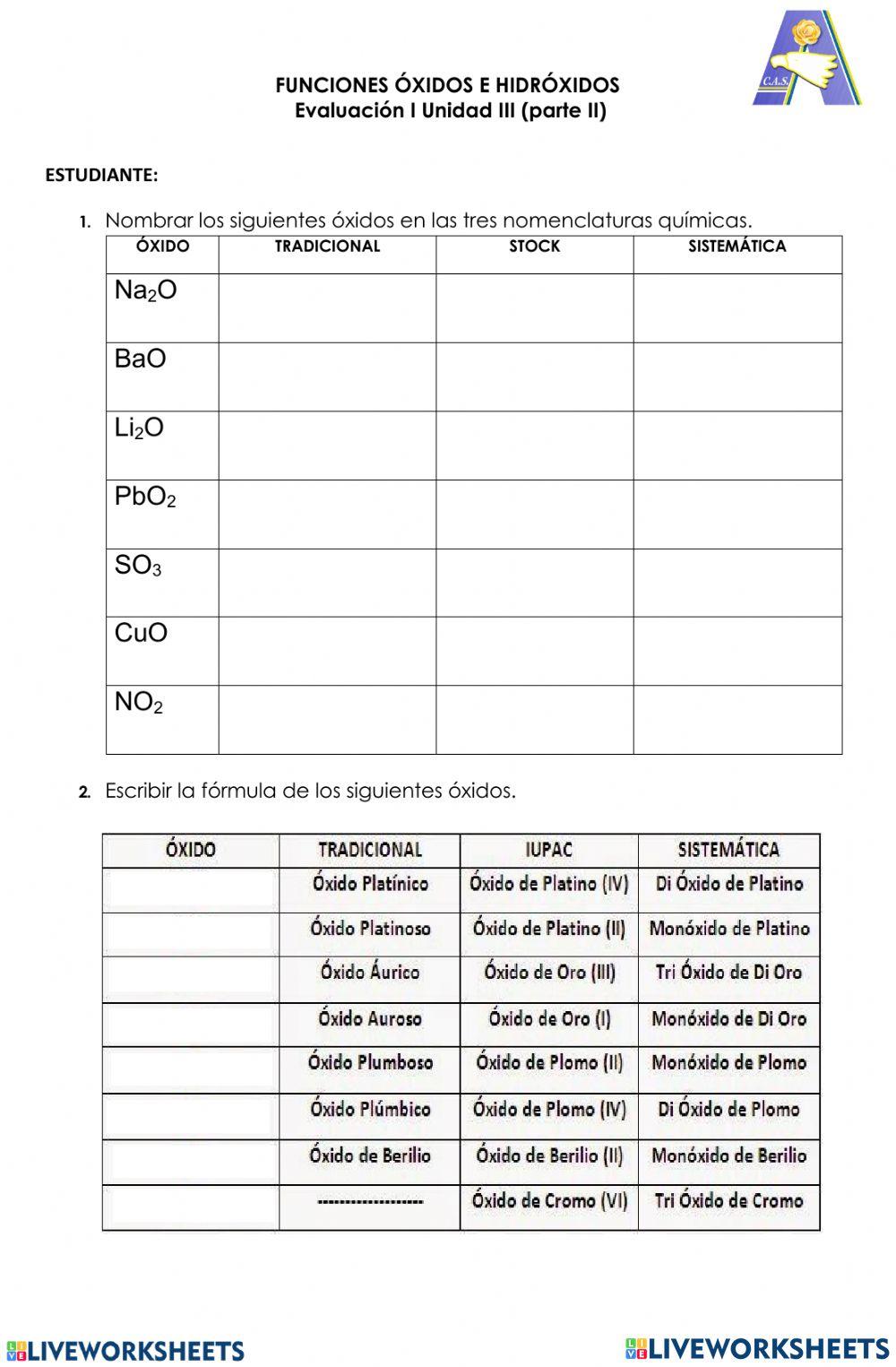 Evaluación I Unidad III (parte II)