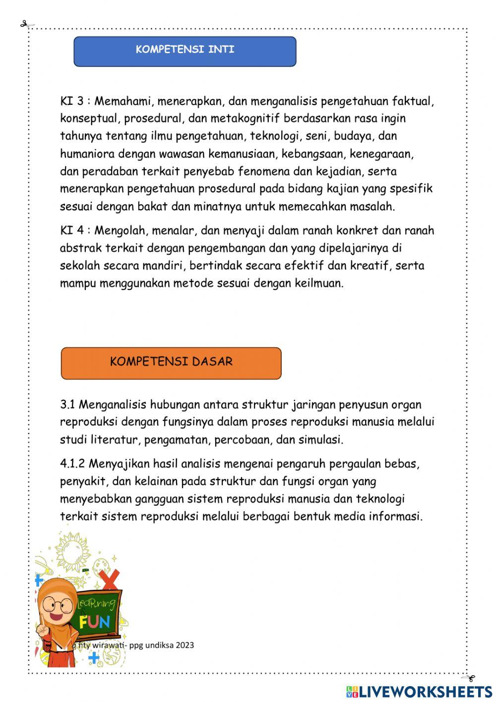 Struktur dan fungsi organ sistem reproduksi serta gangguan dan penyakit pada sistem reproduksi