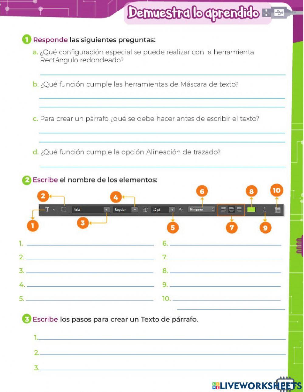 Hoja de trabajo No. 1 Photoshop 2