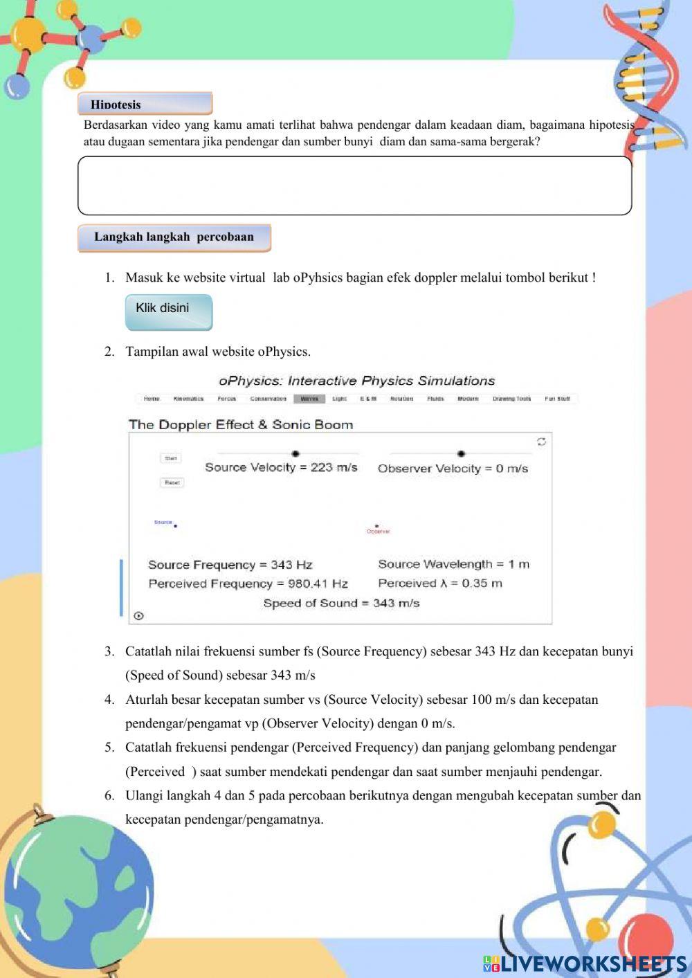 Lembar Kerja Peserta Didik Efek Doppler